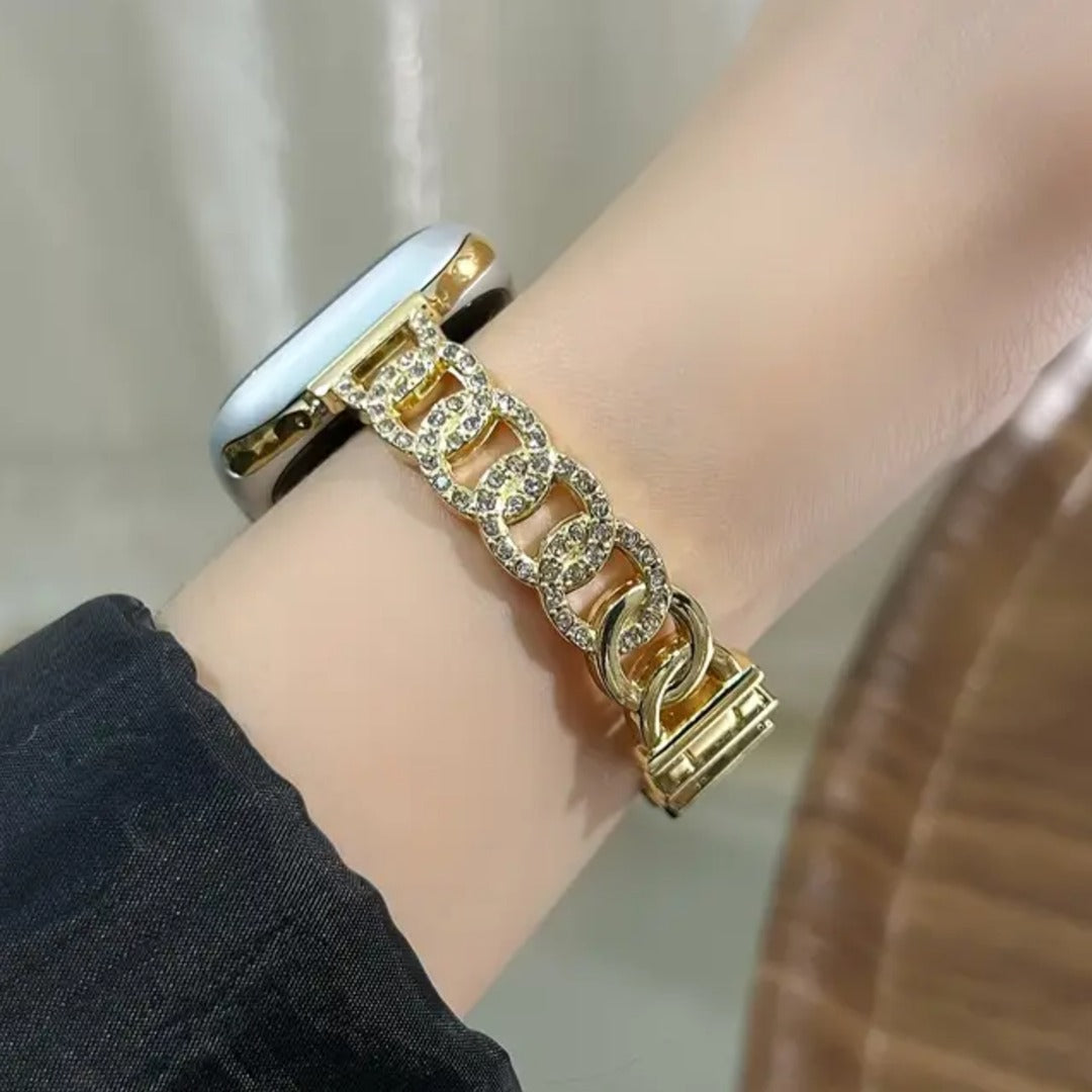 Glamorous Crystal Accented Watch Strap