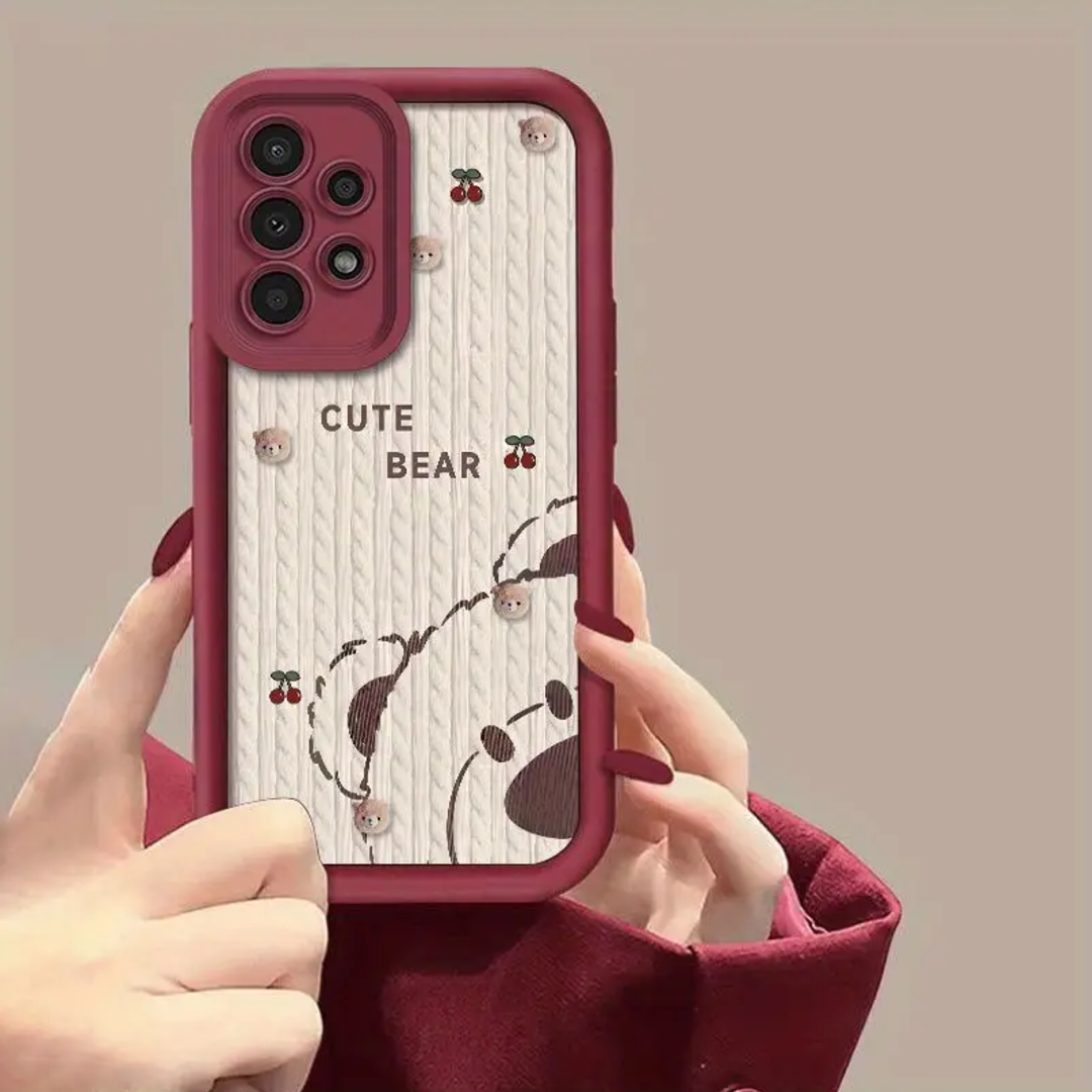 Comfort Knit Texture Bear Pattern Case - Samsung