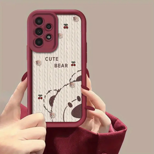 Comfort Knit Texture Bear Pattern Case - Samsung