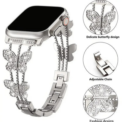 Dazzling Butterfly Chain Watch Strap