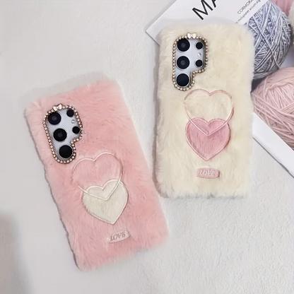 Double Heart Plush Case - Samsung