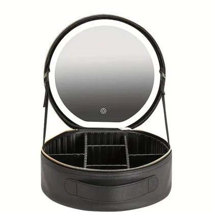 Travel Vanity Case with Light-Up Mirror