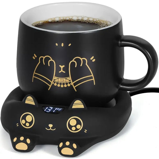 Cozy Cat Coffee Mug Warmer Set