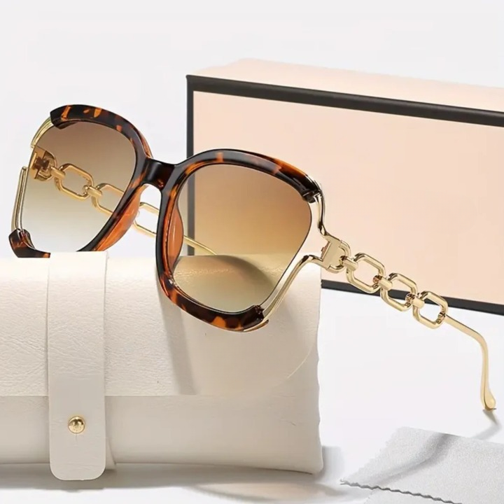 Elegant Metal Chain Semi-Rimless Shades