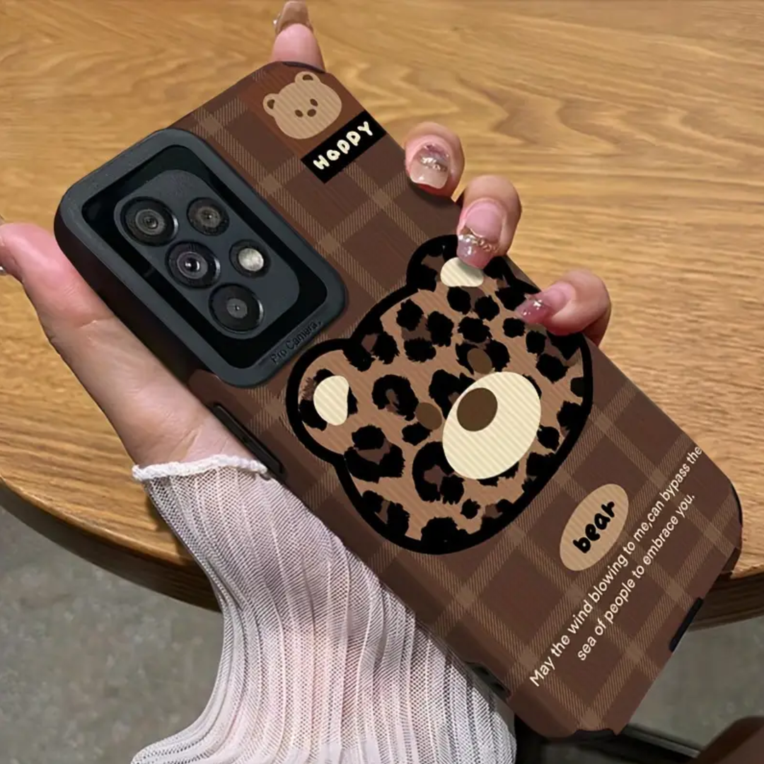 Fuzzy Leopard Bear Cuddle Case - Samsung