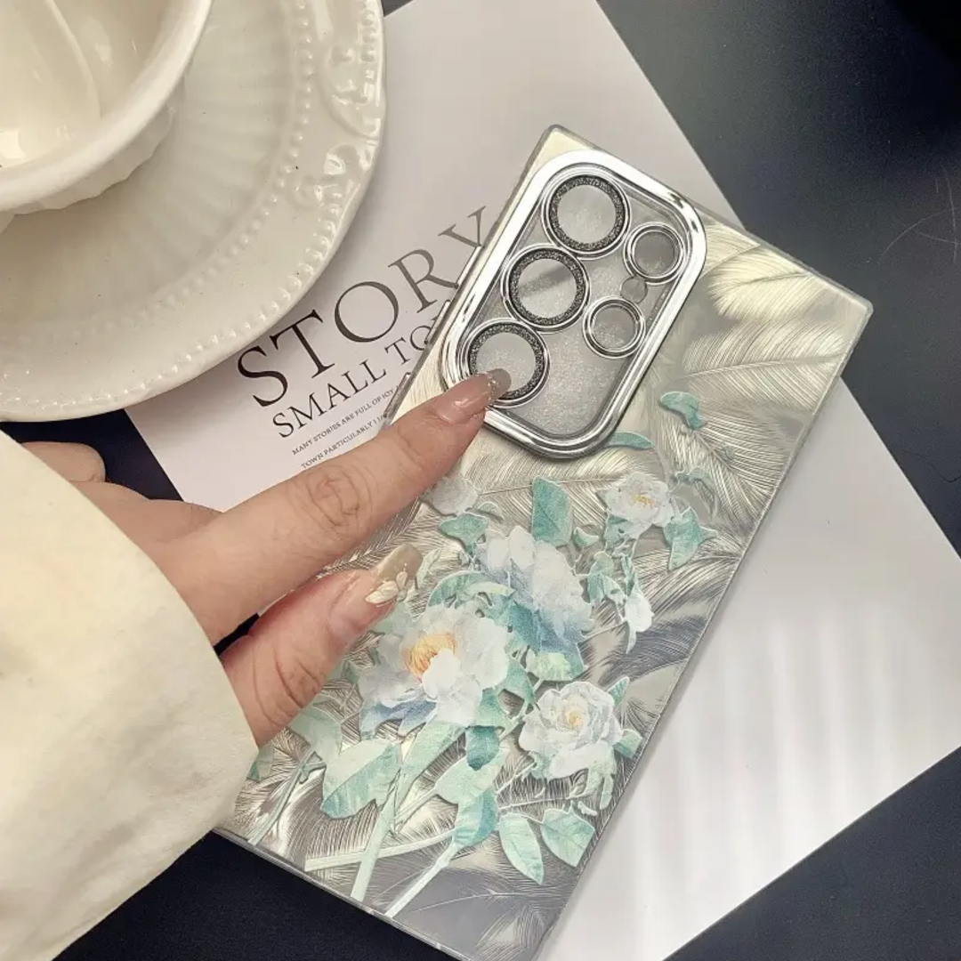 Elegant Camellia Feather Case - Samsung