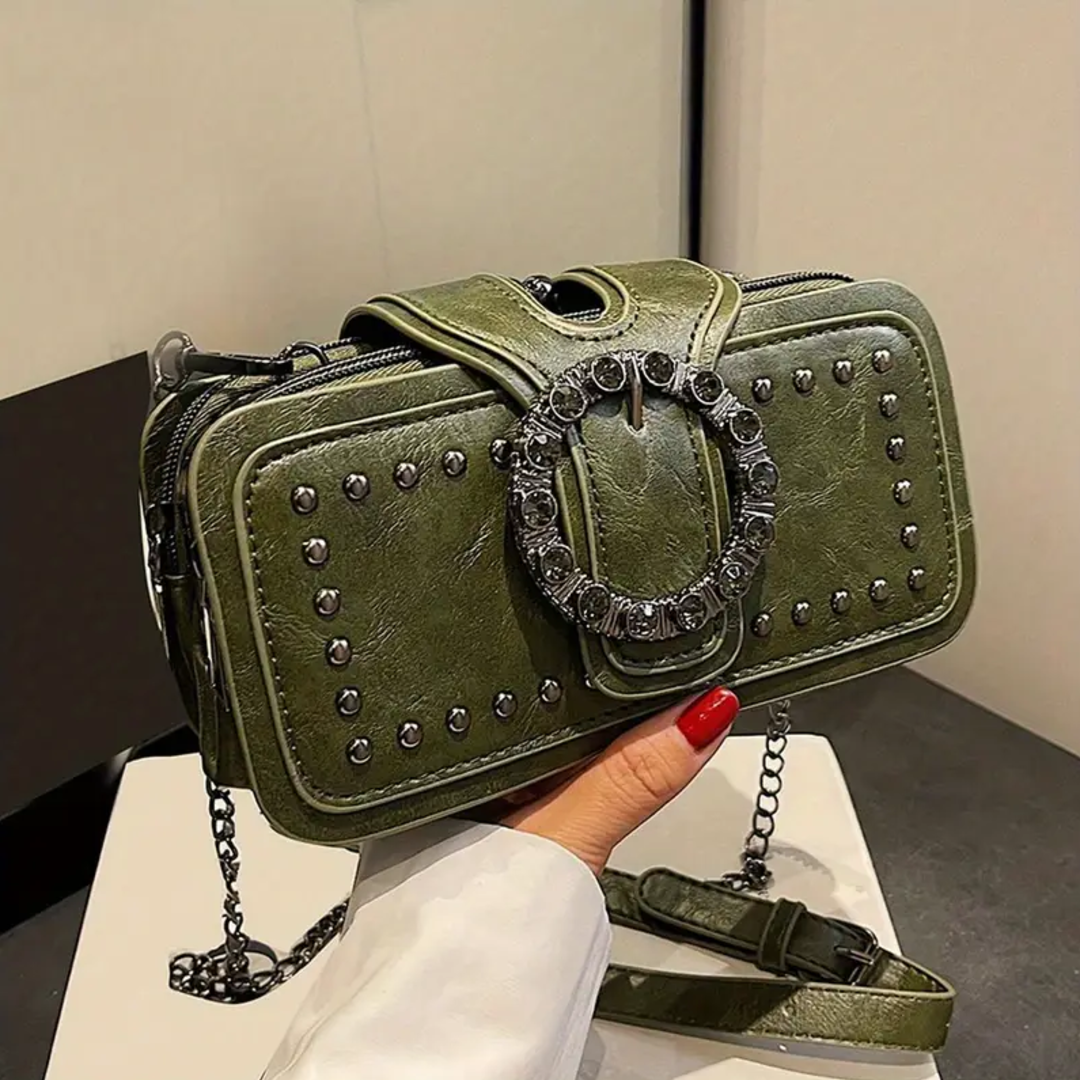 Rivet Motorcycle Chain Clutch Bag