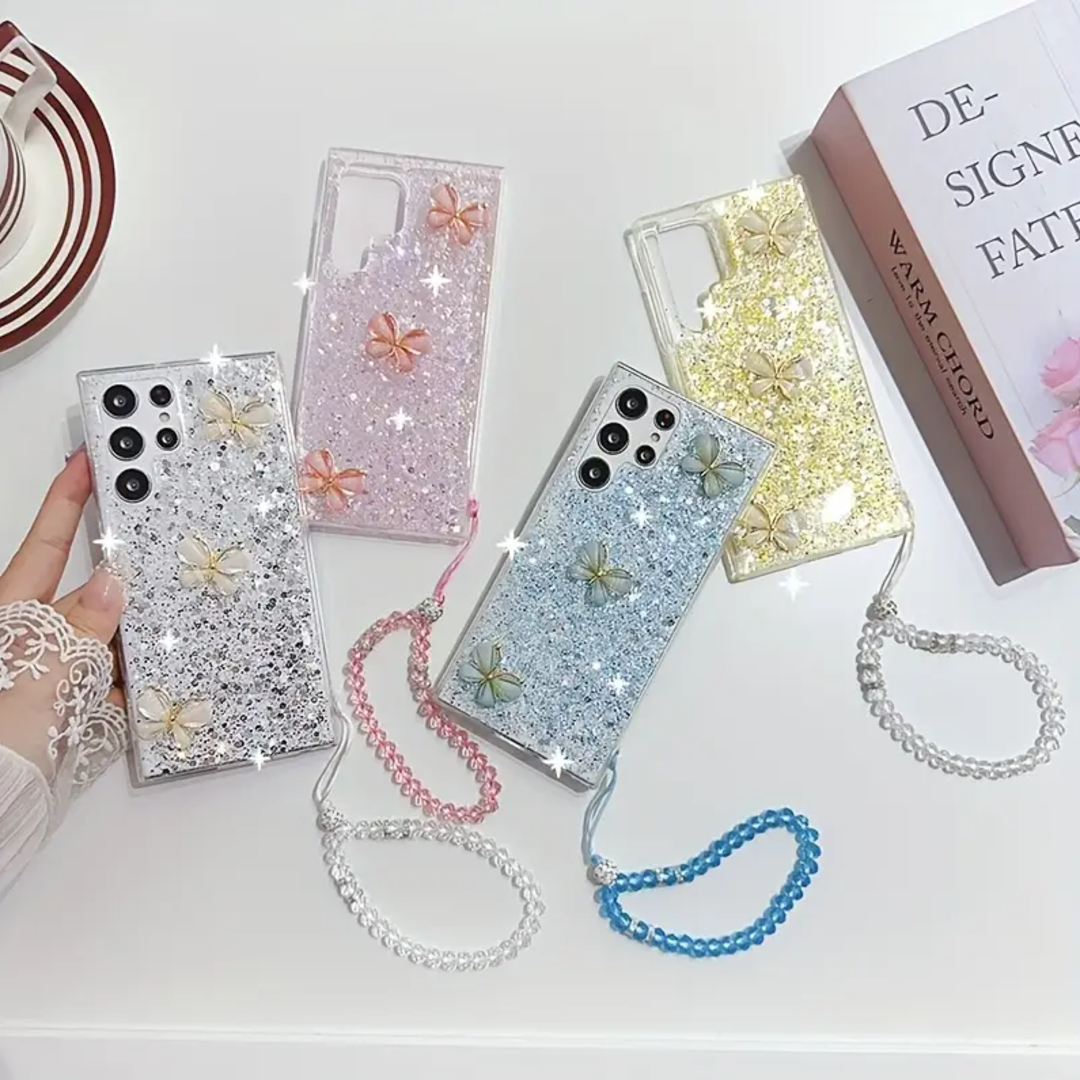 Shimmering Butterfly Crystal Glam Case  - Samsung