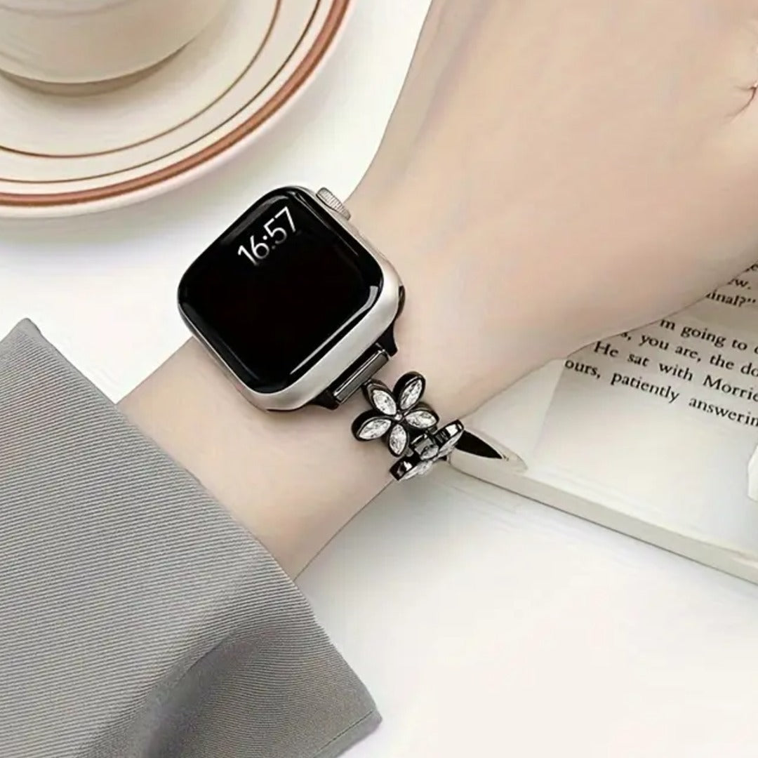 Five Petal Blossom Metal Bracelet Stylish Strap