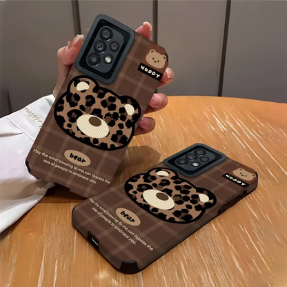Fuzzy Leopard Bear Cuddle Case - Samsung