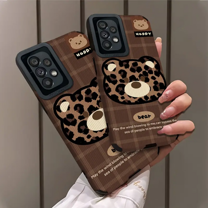 Fuzzy Leopard Bear Cuddle Case - Samsung