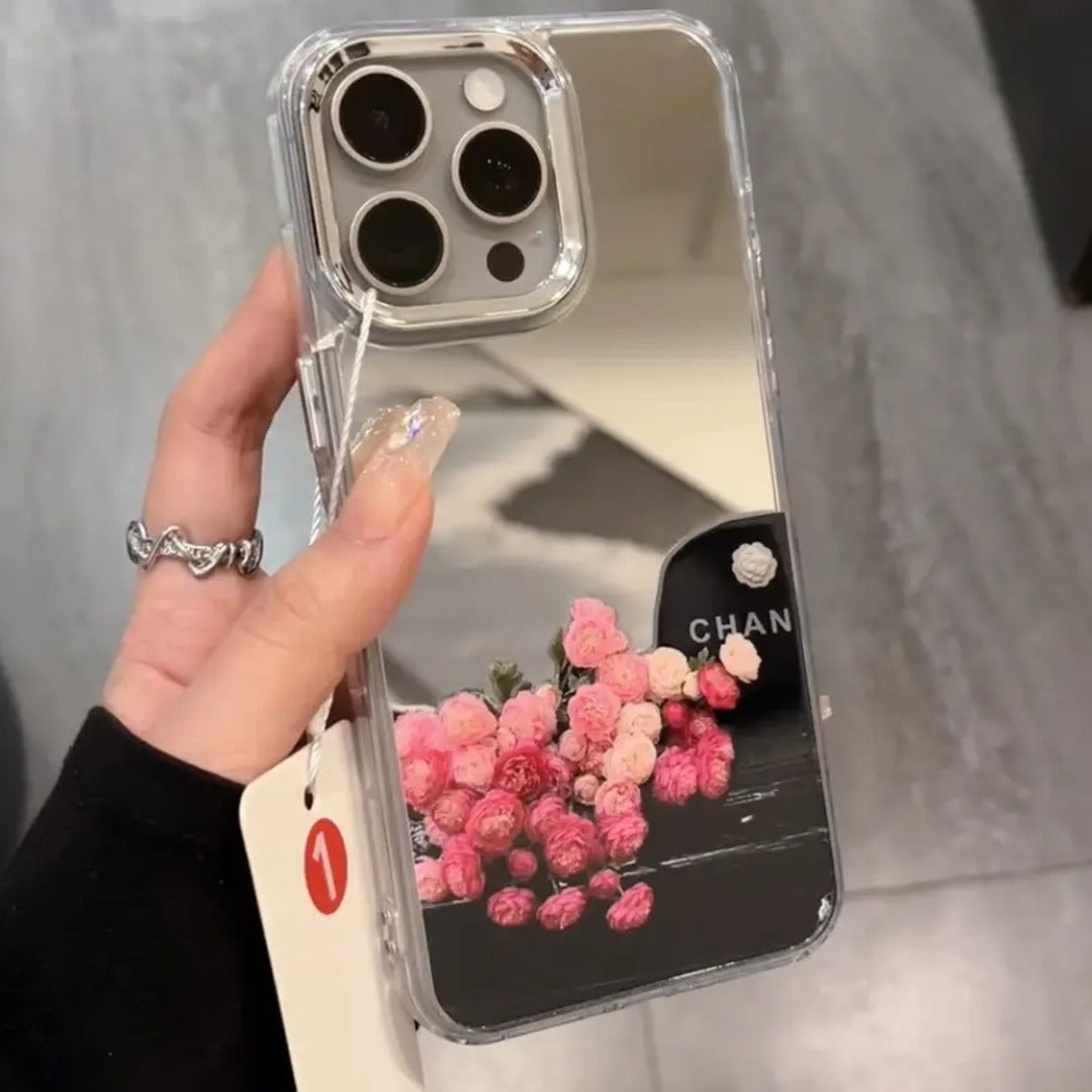 Floral Aesthetic Reflective Mirror Case