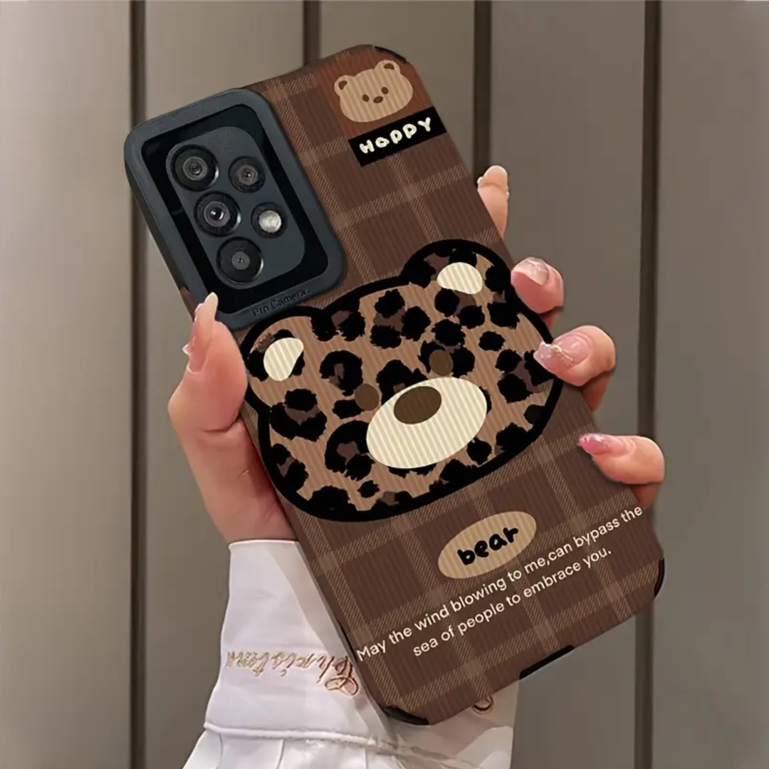 Fuzzy Leopard Bear Cuddle Case - Samsung
