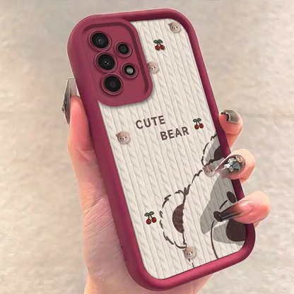 Comfort Knit Texture Bear Pattern Case - Samsung