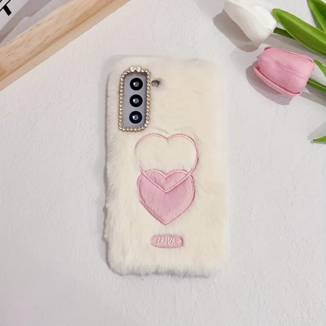 Double Heart Plush Case - Samsung