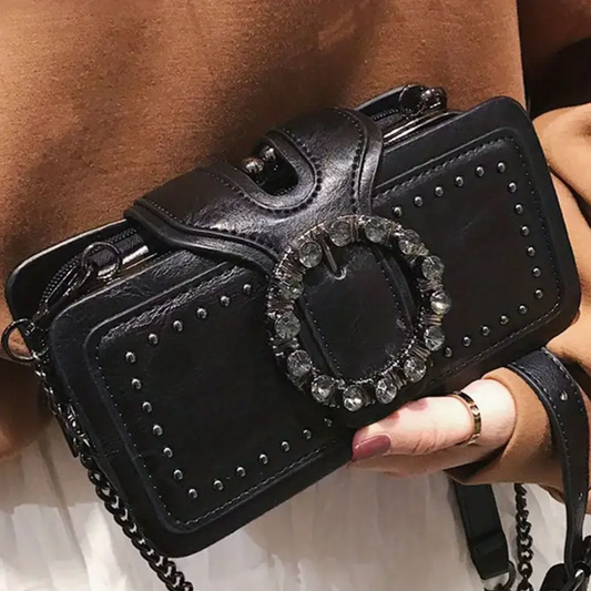 Rivet Motorcycle Chain Clutch Bag