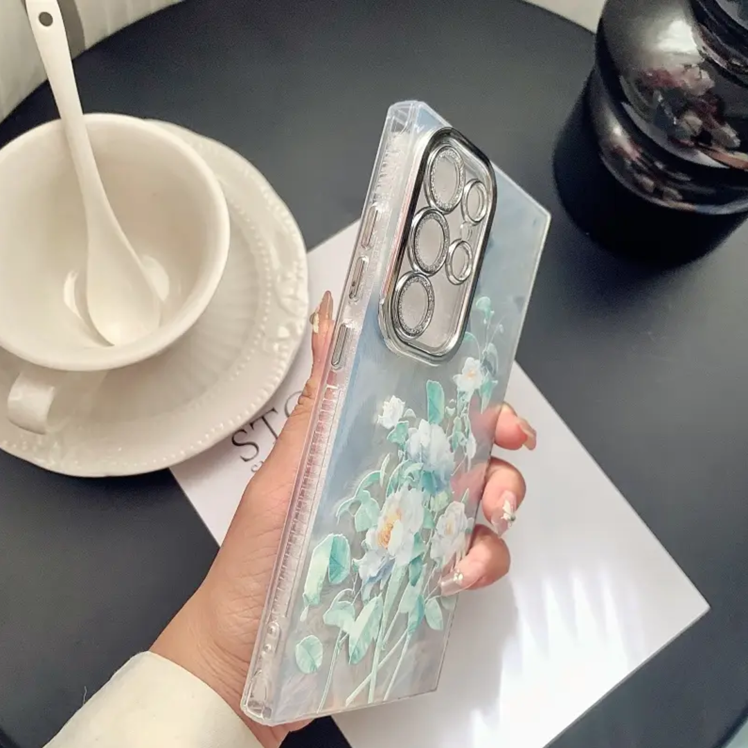 Elegant Camellia Feather Case - Samsung