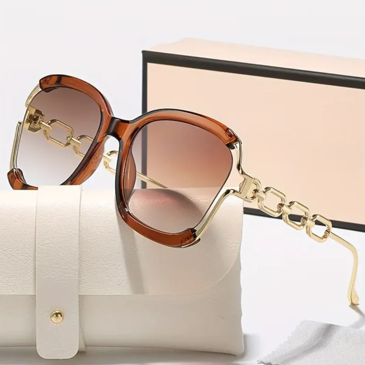 Elegant Metal Chain Semi-Rimless Shades