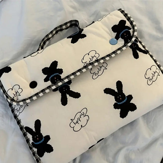 Adorable Bunny Print Quilted MacBook Bag