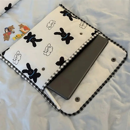 Adorable Bunny Print Quilted MacBook Bag