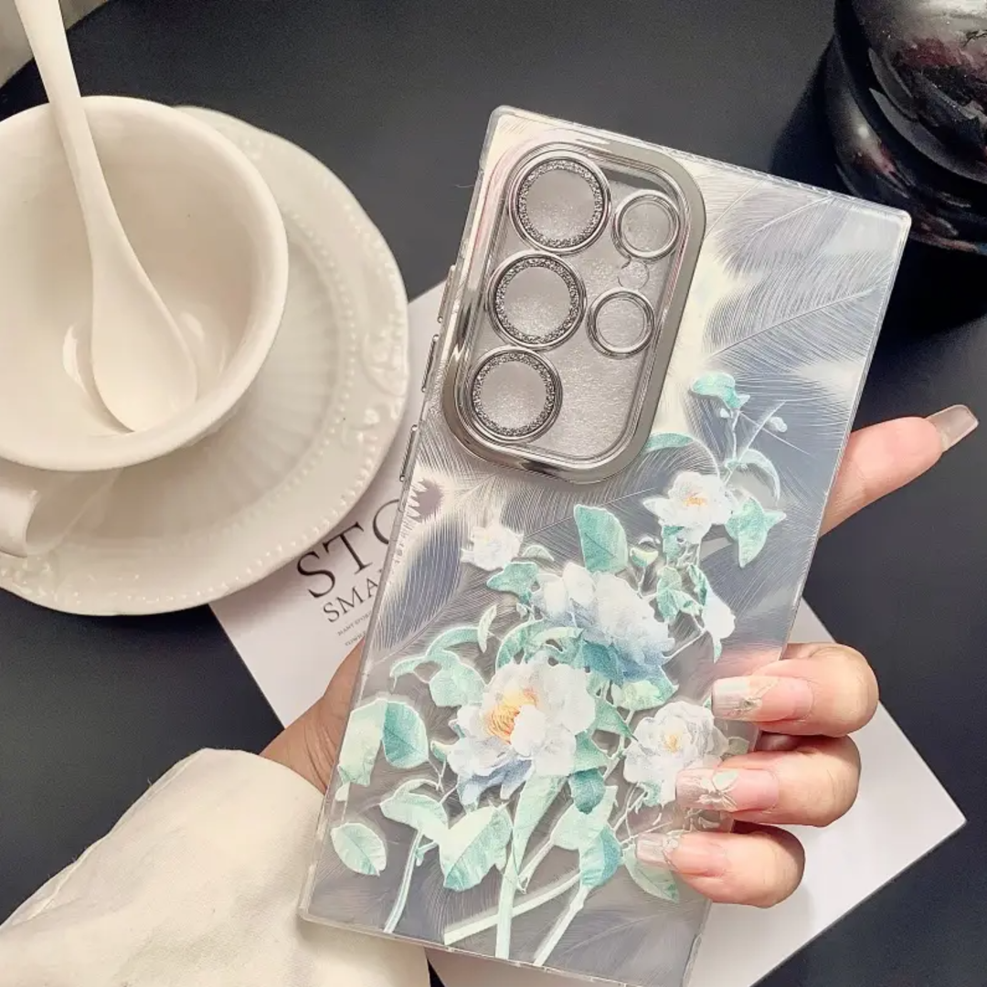 Elegant Camellia Feather Case - Samsung