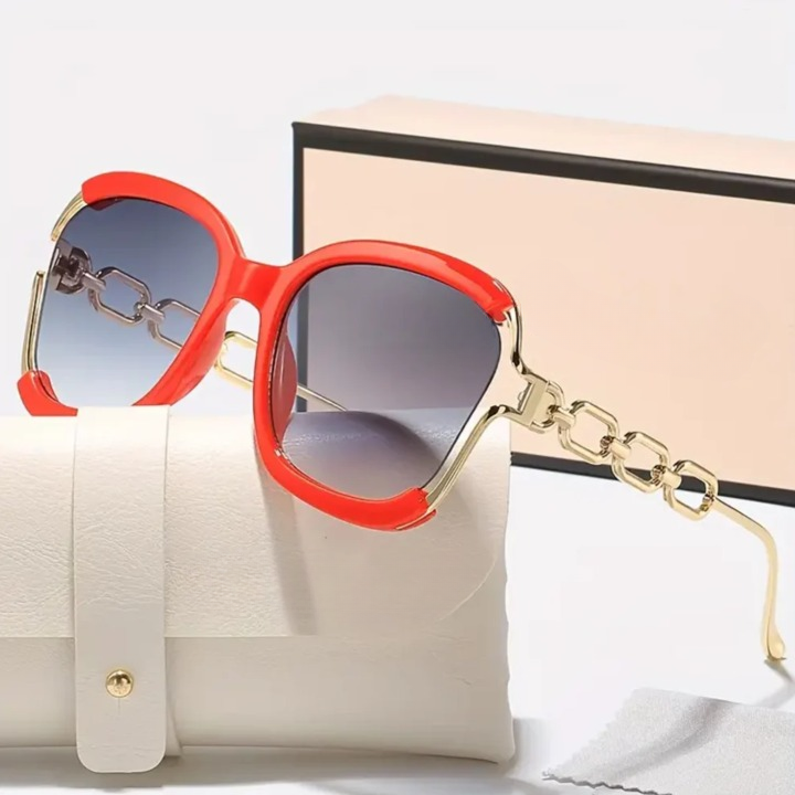 Elegant Metal Chain Semi-Rimless Shades