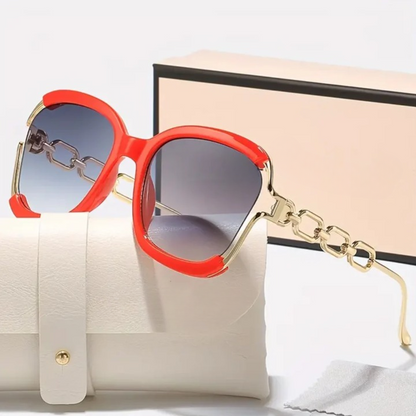 Elegant Metal Chain Semi-Rimless Shades