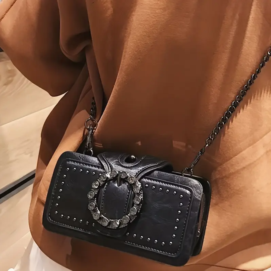 Rivet Motorcycle Chain Clutch Bag