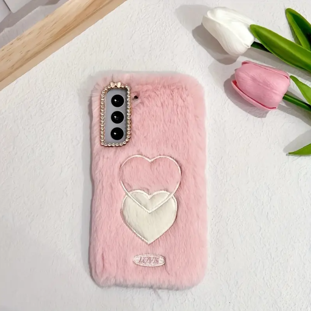 Double Heart Plush Case - Samsung