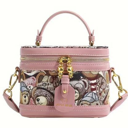 Teddy Bear Chic Compact Crossbody Bag