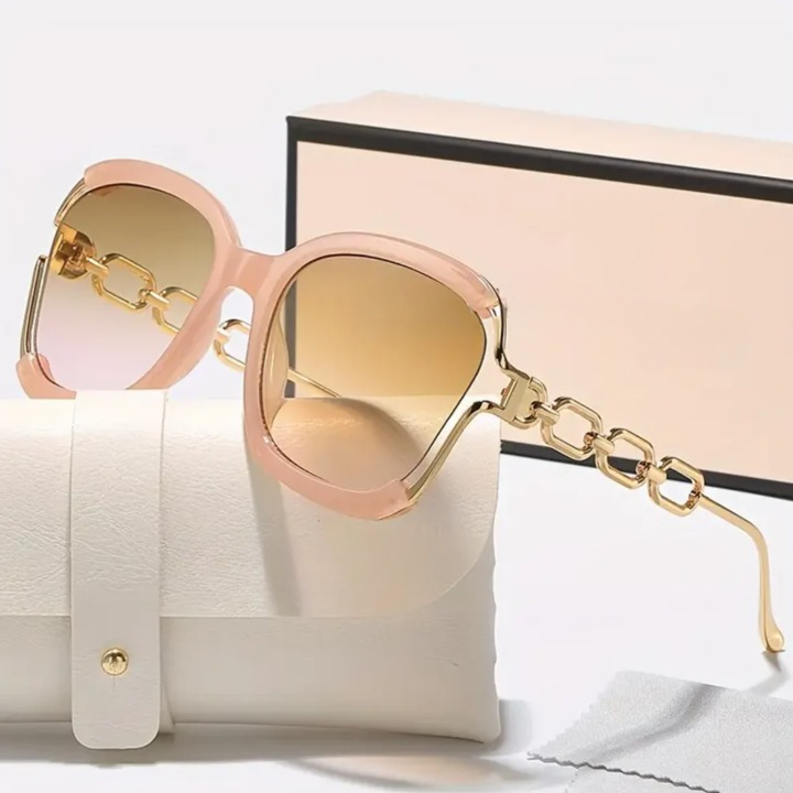 Elegant Metal Chain Semi-Rimless Shades