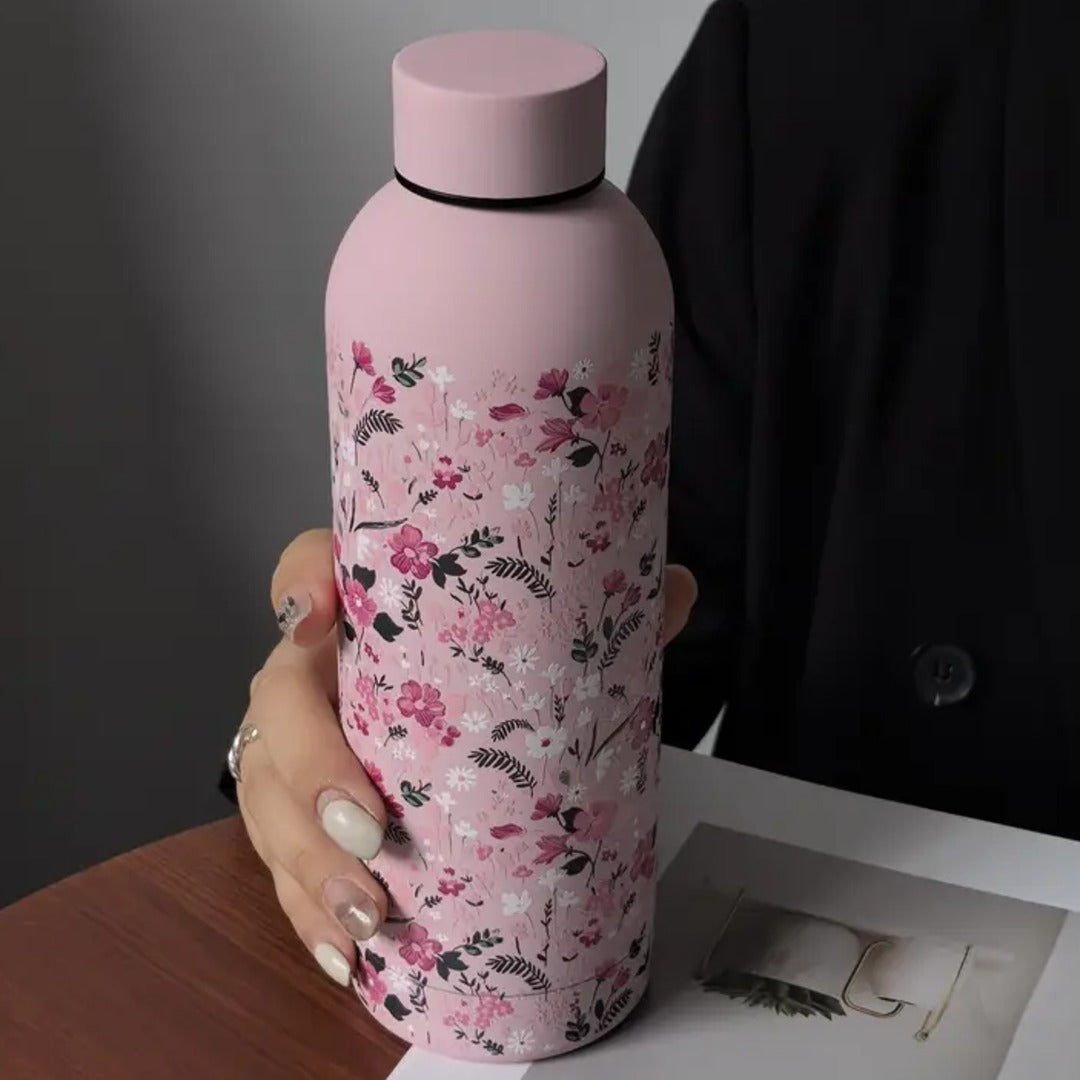 Floral Stainless Steel Insulated Water Bottle