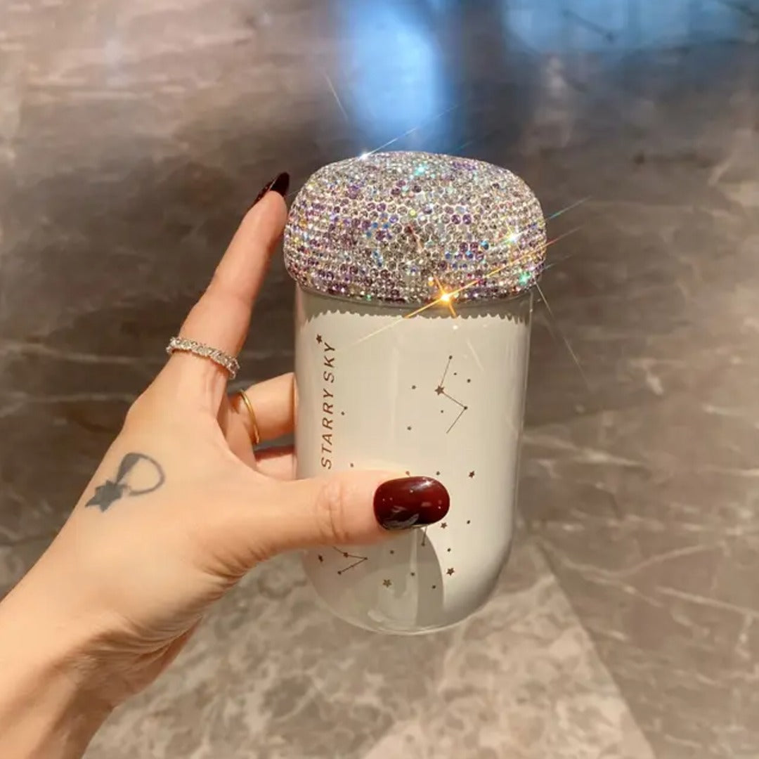 Rhinestone Embellished Starry Thermos Bottle