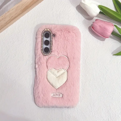 Double Heart Plush Case - Samsung