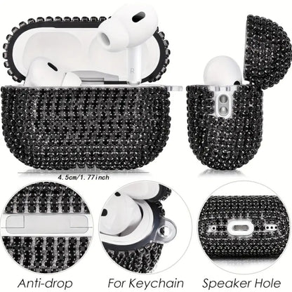 Sparkling Crystal AirPods Case with Gold Keychain