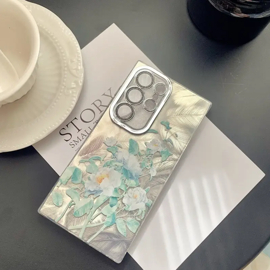 Elegant Camellia Feather Case - Samsung