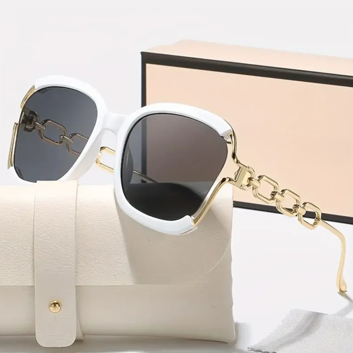 Elegant Metal Chain Semi-Rimless Shades