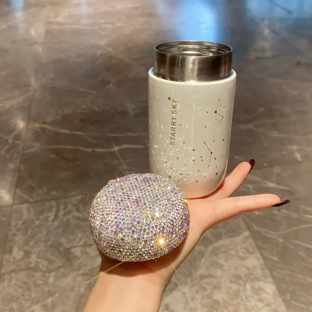 Rhinestone Embellished Starry Thermos Bottle