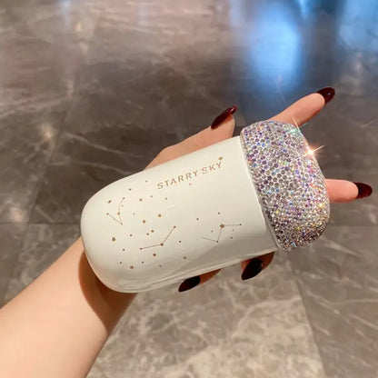 Rhinestone Embellished Starry Thermos Bottle