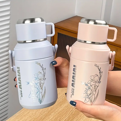 Floral Fusion Stainless Steel Insulated Water Bottle