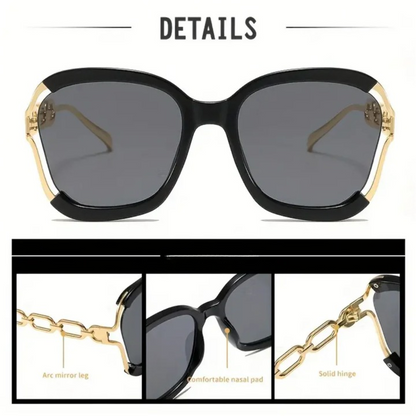 Elegant Metal Chain Semi-Rimless Shades