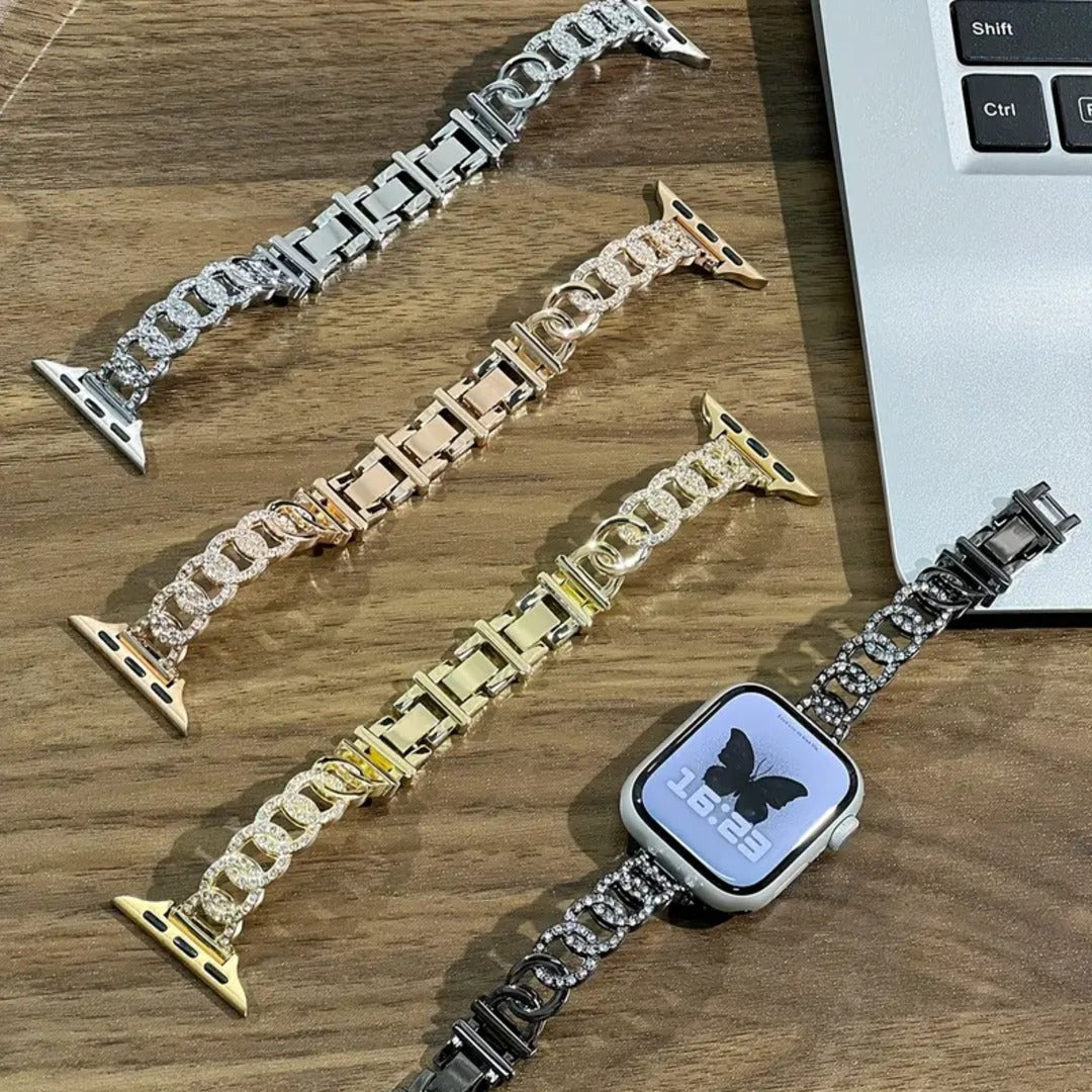 Glamorous Crystal Accented Watch Strap