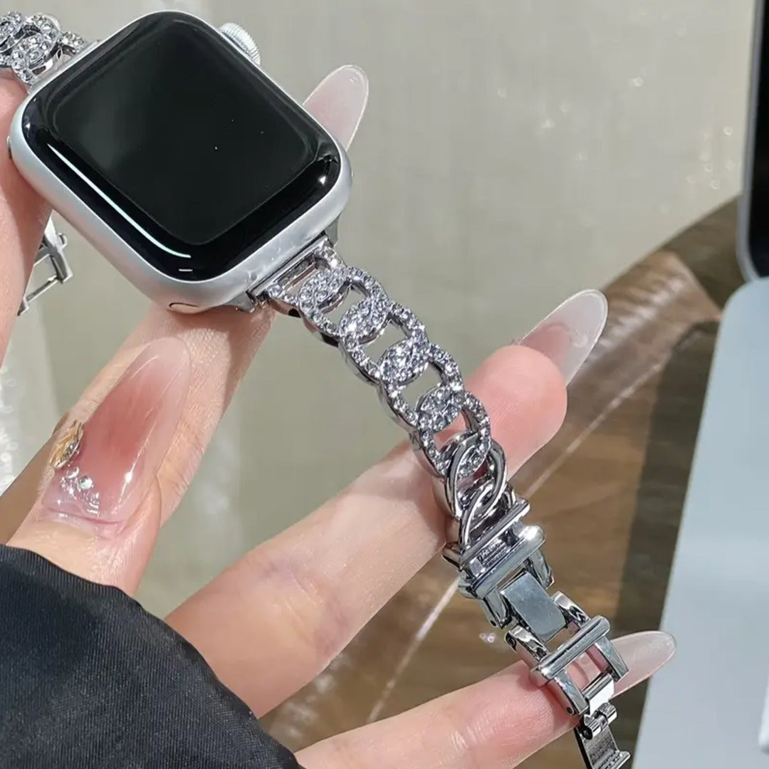 Glamorous Crystal Accented Watch Strap