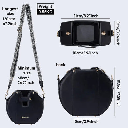 Stylish Tumbler Crossbody Bag with Gold Accents