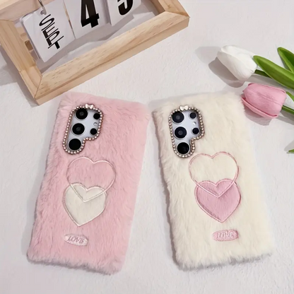 Double Heart Plush Case - Samsung