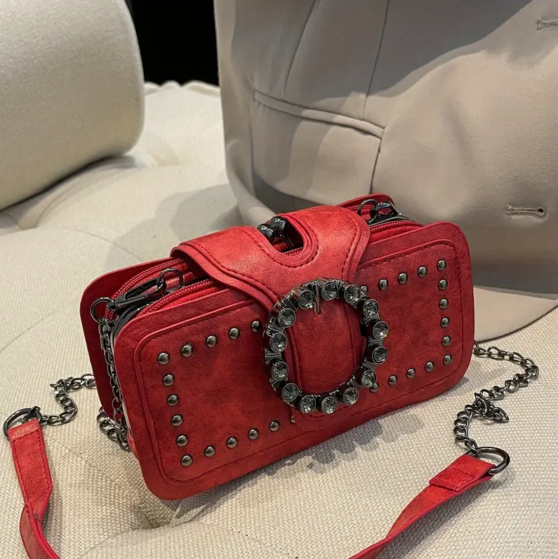 Rivet Motorcycle Chain Clutch Bag