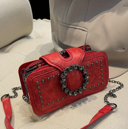 Rivet Motorcycle Chain Clutch Bag