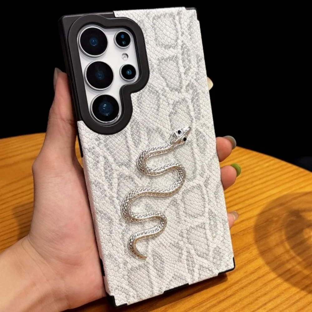 Luxury 3D Gold Snake Plating Leather Case - Samsung