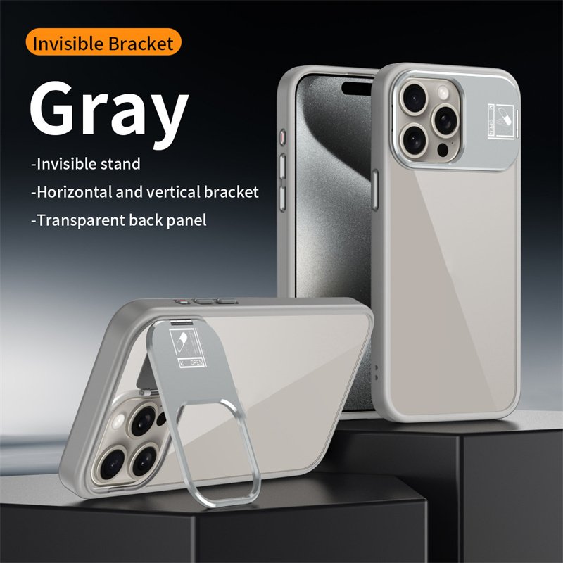 Sturdy Metal Stand Glass Case - iPhone