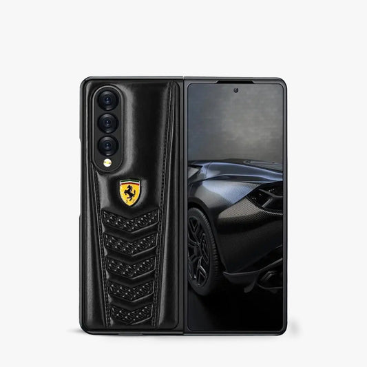 Ferrari Galaxy Z Fold4 Luxurious Lamb Leather Protective Case